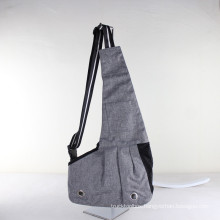 Cats and dogs go out hemp grey breathable mesh crossbody pet backpack